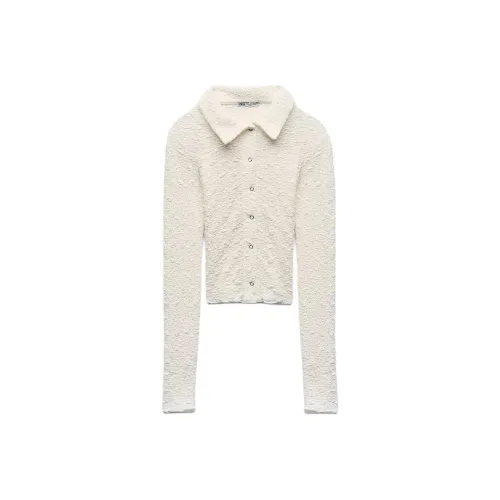 ZARA Морозный белый Женские Рубашки