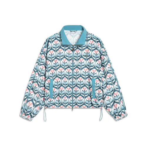 LINING Sports Trend Series Куртка Женская Синие и Розовые С принтом по всей поверхности