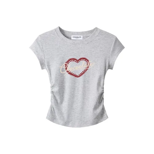 CHOCOOLATE Обычная T-рубашка Женская Серого цвета