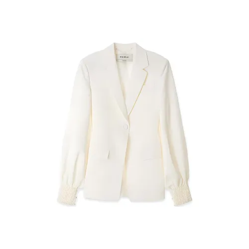 KIMHEKIM SS24 GATHERE Рукав Смесовая шерсть Куртка Куртки Пальто Женская Белый Белый