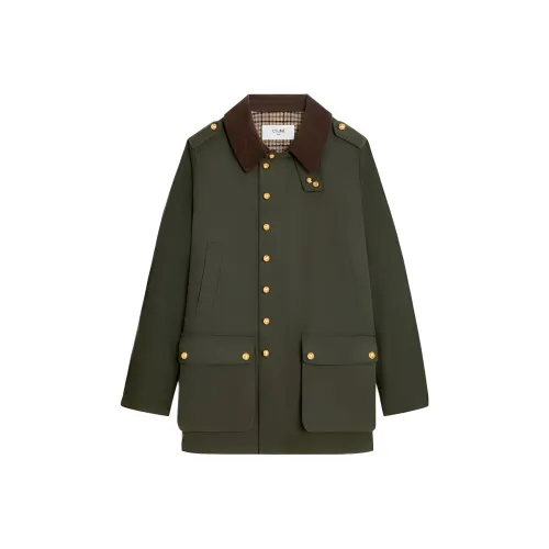CELINE Армейский зеленый Женские Куртки