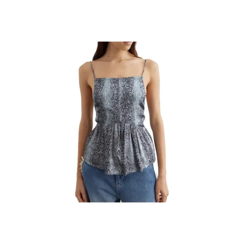 GANNI Топ на бретелях Женский Небесно-синий