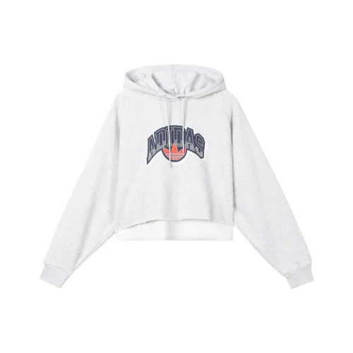Adidas Originals Cropped Hoodie Толстовка Женская Светло-Серый Фотиния