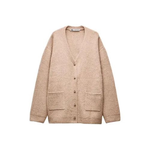 ZARA Песочный Женский Трикотаж