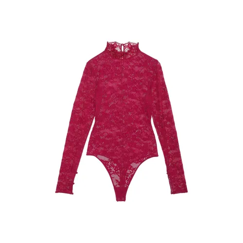 Victoria's Secret Very Сексуальный Кружево Длинный Рукав Комбинезон Campari Красный Комбинезон Женские Campari Красный