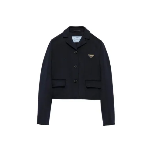 PRADA SS25 Куртки и Пальто Женские Морской Синий