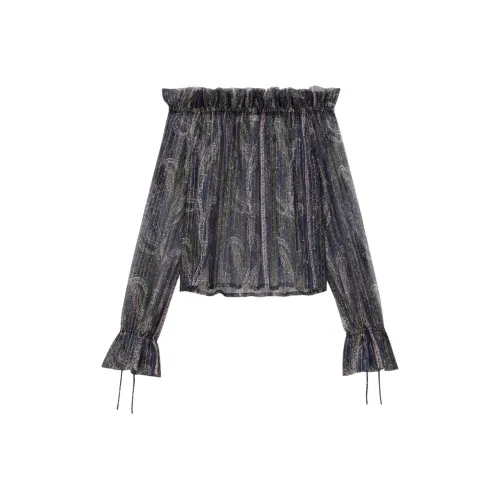 SAINT LAURENT SS25 Рубашка Женская Серого цвета