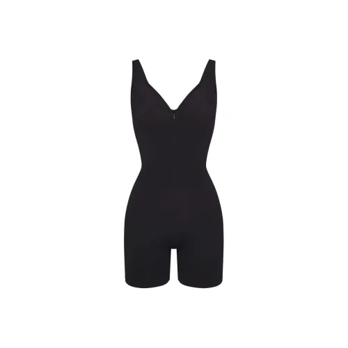 SKIMS Бесшовный Sculpt ZIP Передняя часть MID Бедро Комбинезон Женские Оникс Оникс