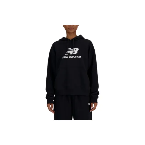 New Balance Sport Essentials French Terry Логотип Толстовка Свитшот Женские Черный