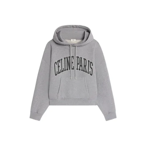 CELINE OVERSIZED CELINE Толстовка из хлопка и флиса женская серая