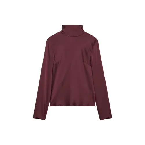 ARITZIA BABATON Calisto Satin Blouse Shirt Женские Sumac Burgundy Lак Tree Burgundy