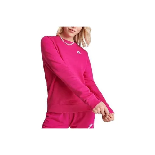 Nike Sportswear Club Флис Толстовка Женская Розовый Красный