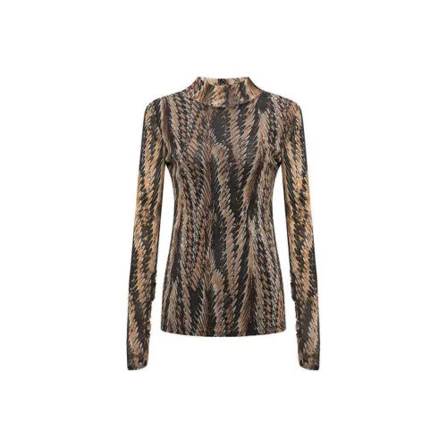 DVF Diane Von Furstenberg FW24 T Рубашка Женская Коричневая