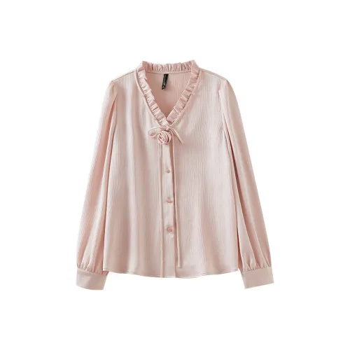 OUNIXUE Рубашка Женская Телесного цвета Розовый