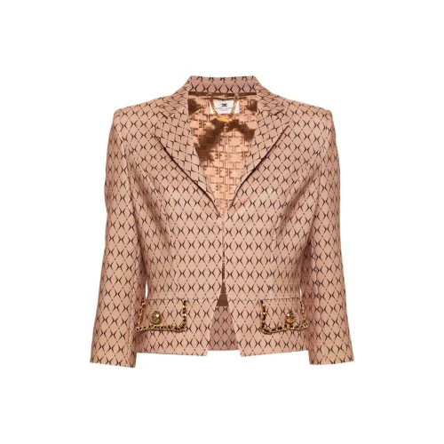 Elisabetta Franchi SS24 Куртки и Пальто Женские Верблюжий Бежевый