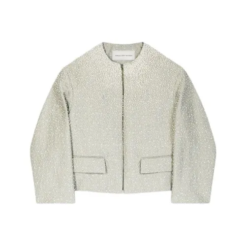 DRIES VAN NOTEN Серебряные Женские Куртки