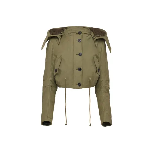 PRADA FW23 Куртка Женская Армейский Зеленый