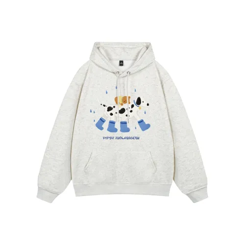 ZUOLANGGENU Свитшот Унисекс Белый Серый