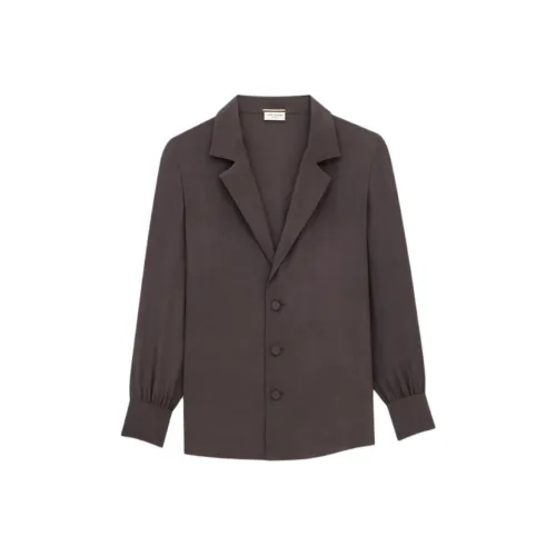 SAINT LAURENT Пижамные рубашки In шелк китайский креп куртки и пальто женские черный