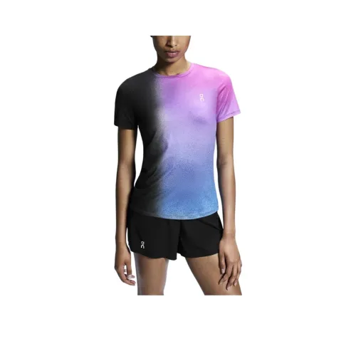 On Court T Shirt Women's Black Pink