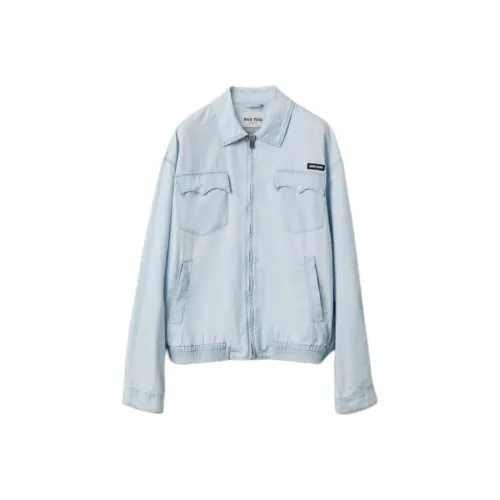 MIU MIU Куртки и Пальто Женские Светло-Синий