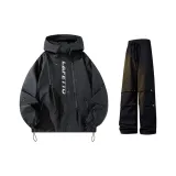 Комплект одежды (Черная ветровка + Черные штаны)