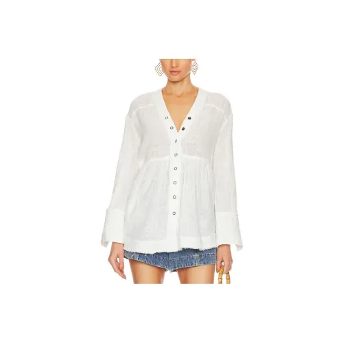 FREE PEOPLE Рубашка Женская Белая