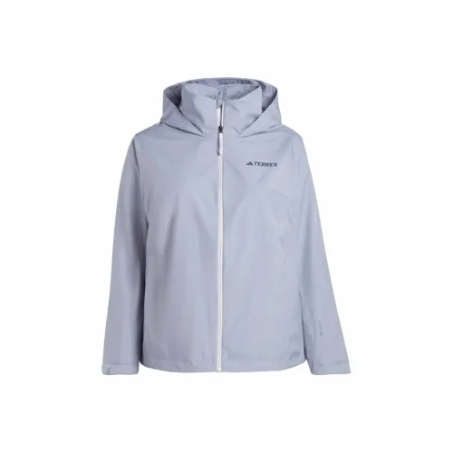 adidas Terrex MULTI RAIN.RDY 2 слоя дождевая куртка большой размер куртки и пальто женский серебряный фиолетовый