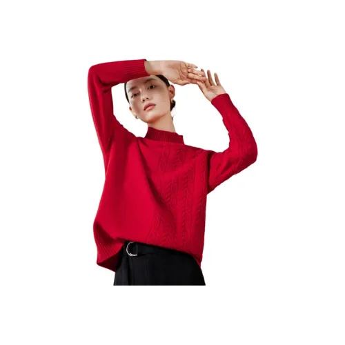 MIHUANG Кашемир Свитер Женский Красный