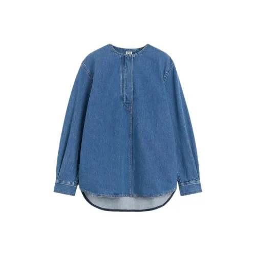 TOTEME SS24 Рубашка Женская Ярко-Синяя