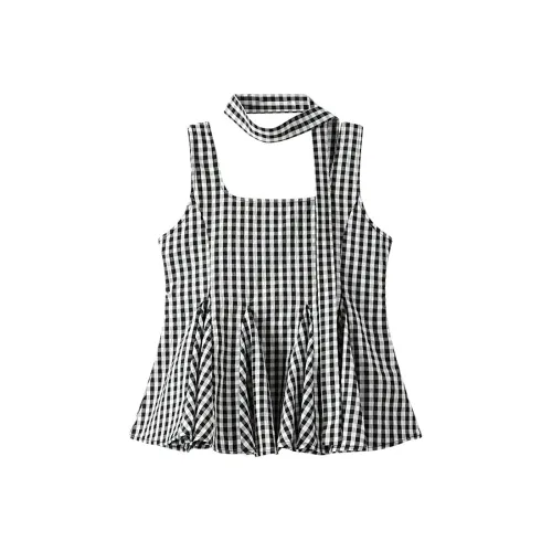 RTNH Майка Женская Черно-Белая Клетка