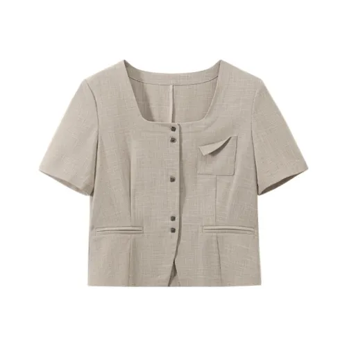 SHUXI Куртки Пальто Женские Простой Wood