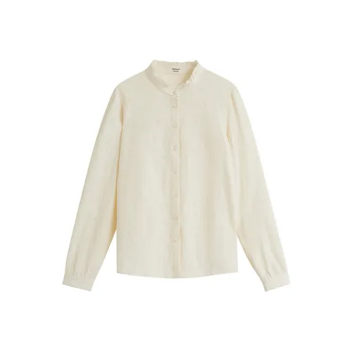 Inman TREASURE Похудение Клетчатый Предосенний Комплект Элегантность Доступный Вечный Модный ATMOSPHERE Рубашка Женская Абрикос