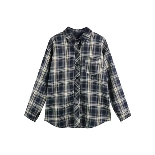 PAIN OR PLEASURE Весна And Осенний Рубашка Женские Серо-голубой