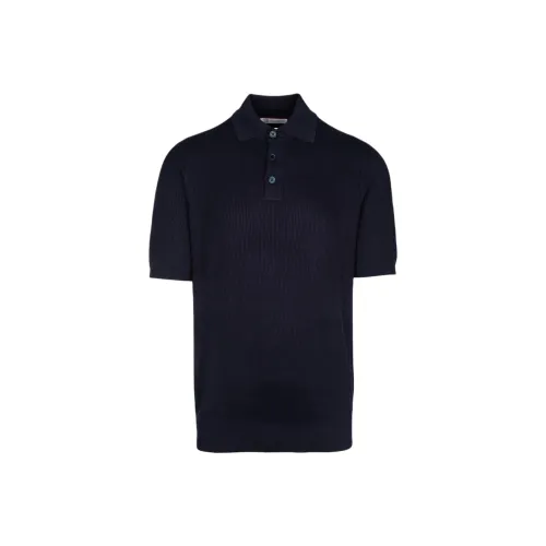 BRUNELLO CUCINELLI Поло Мужское Морской Синий