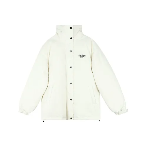 BSEVENI Воротник-стойка Свободный крой Длинный рукав Пуховая куртка Унисекс