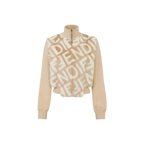 FENDI Бежево-желтые Женские Куртки