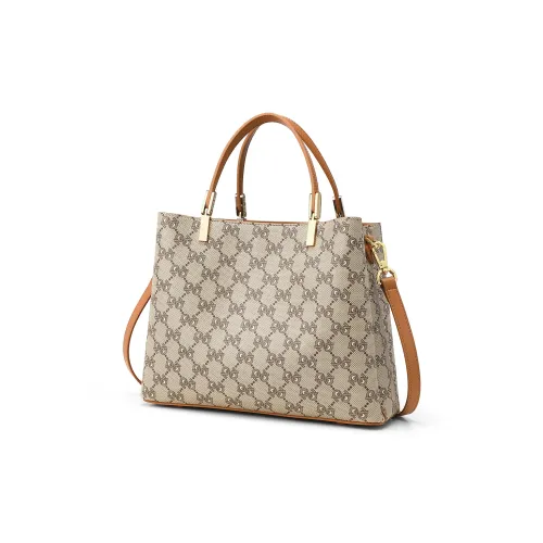 PIERRE CARDIN PVC Поливинилхлорид Через плечо Одно плечо Сумка Женская Темный хаки Абрикос