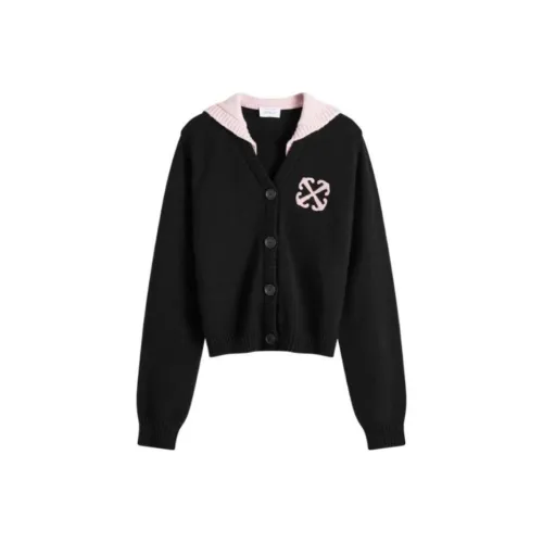 Off Белый Трикотаж Женский Черный