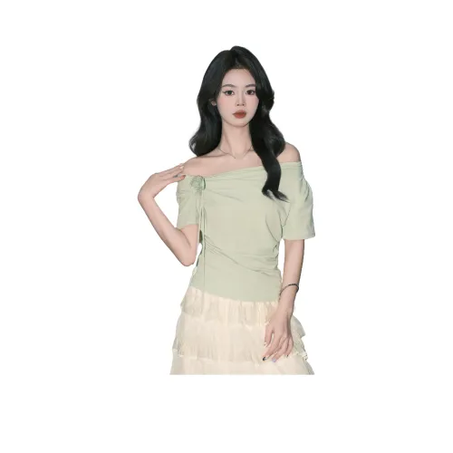 FOREVER 21 Стандартная футболка топ женский зеленый