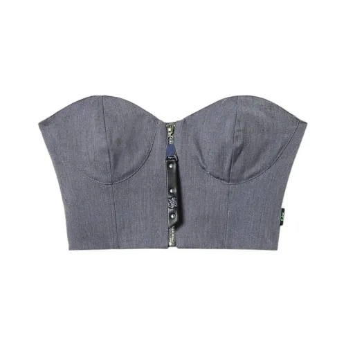 TWINSET Milano FW24 Без бретелей Топ Женский Пыльно-Серый