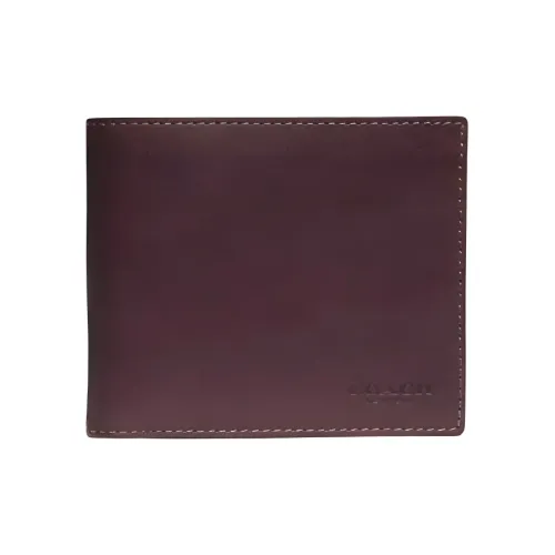 COACH Держатель для карт из телячьей кожи кошелек Мужской Peach Blossom Heart Коричневый