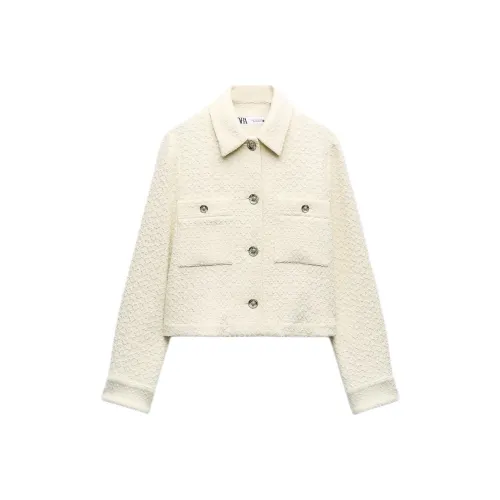 ZARA Морозный белый Женские Куртки