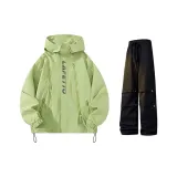 Комплект одежды (Фруктовый зеленый ветровка + черные штаны)