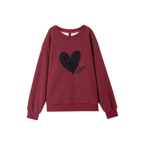 OUNIXUE Толстовка Женская Бордовая