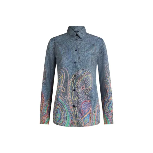 ETRO Темно-синие Женские Рубашки
