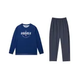 Комплект одежды (Темно-синий топ + угольно-серые штаны)