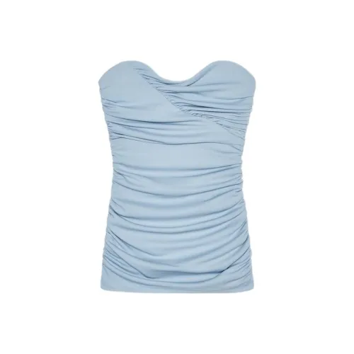 ZARA Без бретелек Топ Женский Средний Синий