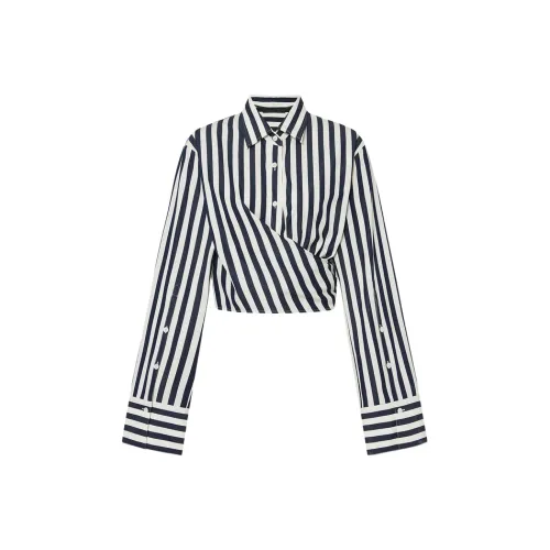 MOCO Рубашка Женская Синие и Белые Полоски Цвет