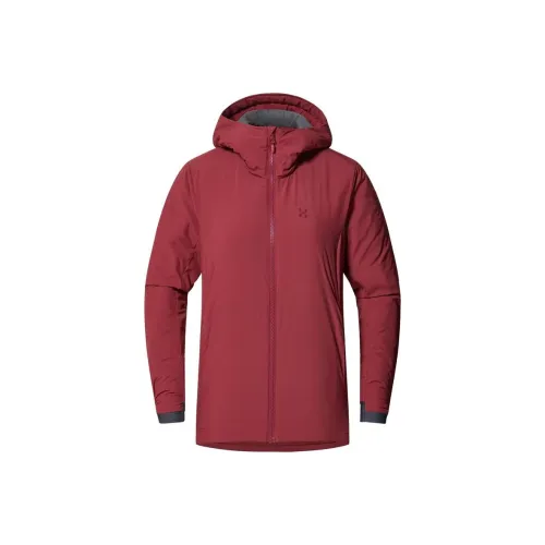 HAGLÖFS Хлопковый пуховик женский рубиновый красный